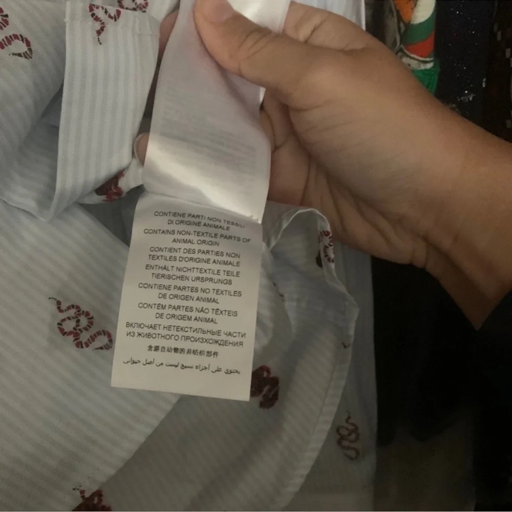Gucci Kingsnake Logo Embroidered Button Down Kids Shirt Oxford